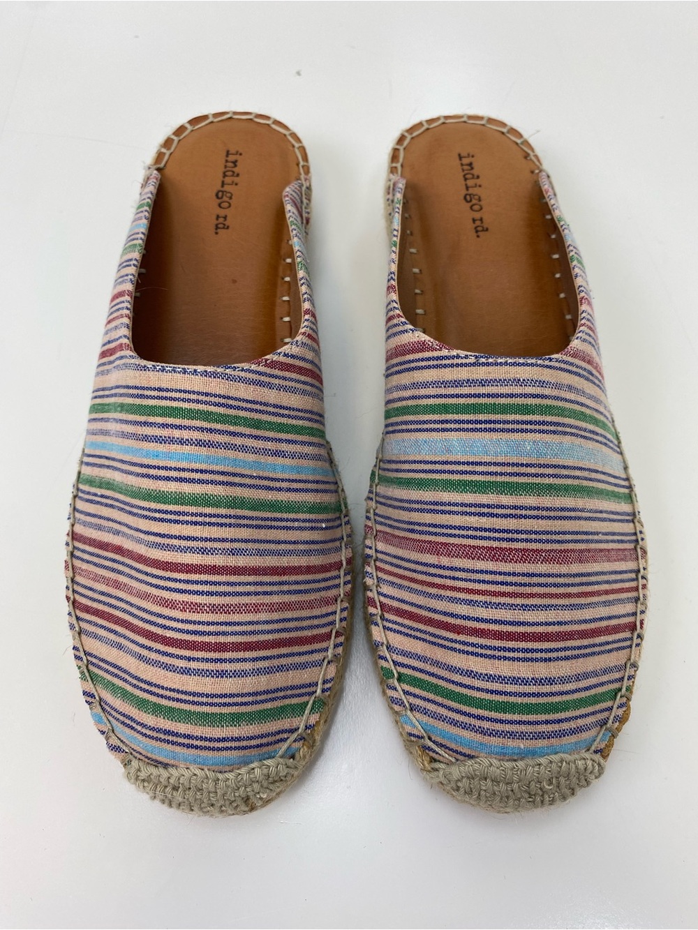indigo rd. Striped Espadrille Slip-Ons in Multi Pastel
